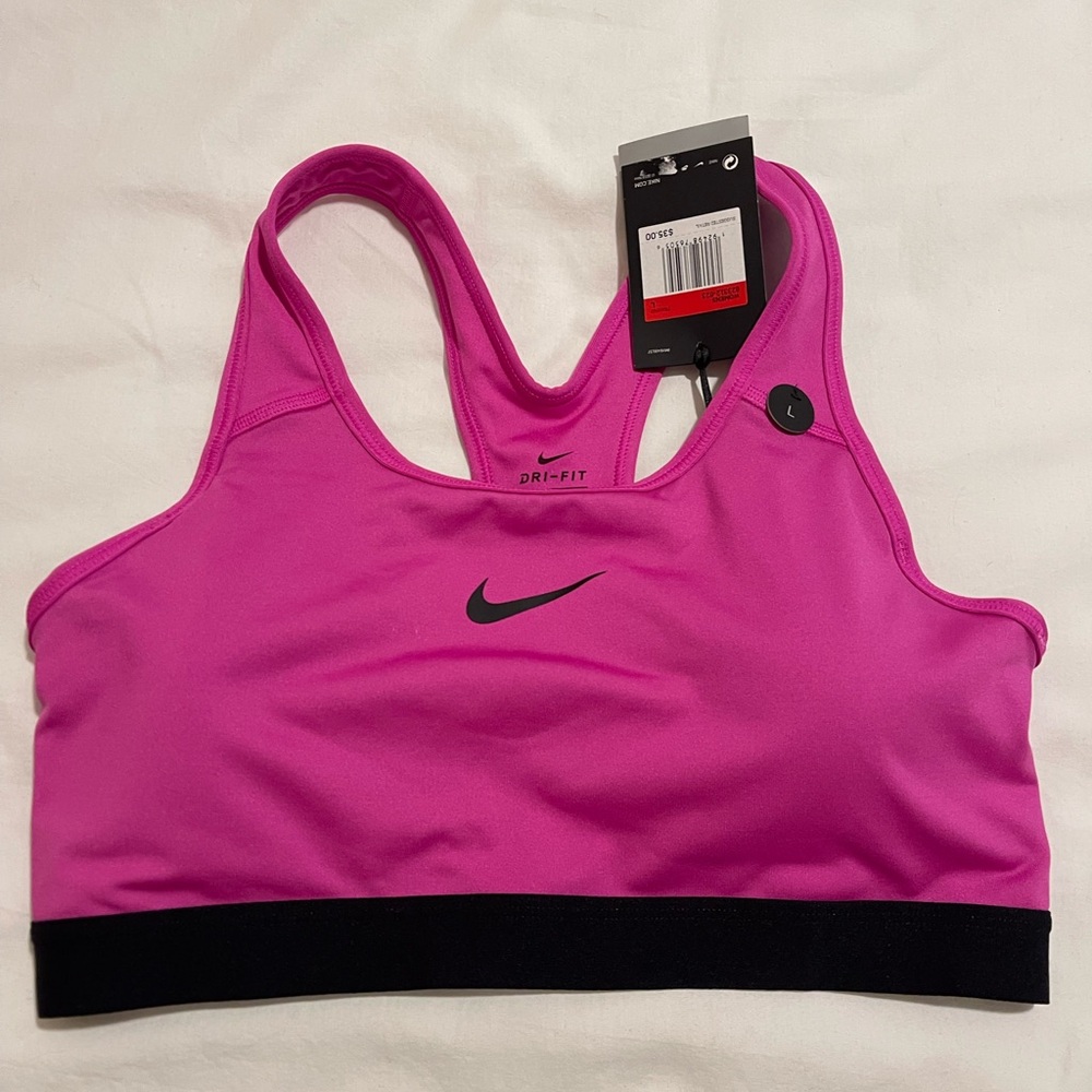 NWT Nike Women's Fuchsia and Black Sports Bra